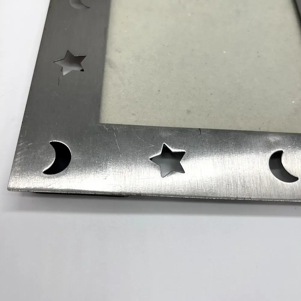 Vintage Moon Sun Photo Frame Navy Silver Tone Celestial Boho Picture Home Decor